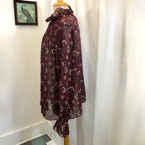 Plus Size Lane Bryant Collection Sheer Floral Blouse - Picture 2 of 9